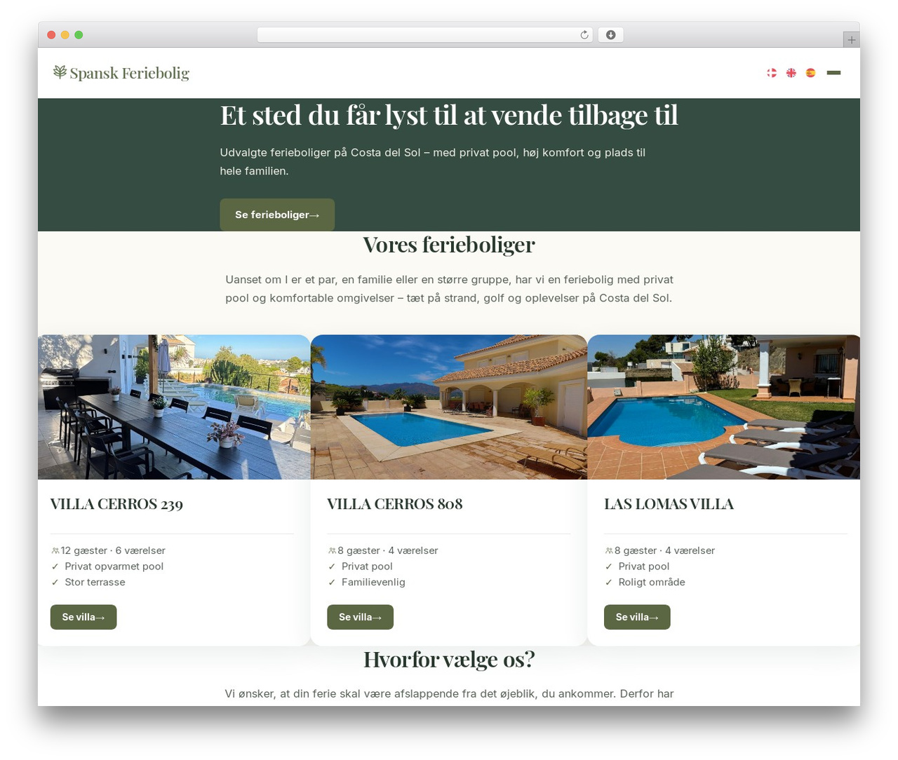 Hello Elementor WordPress theme - spanskferiebolig.dk