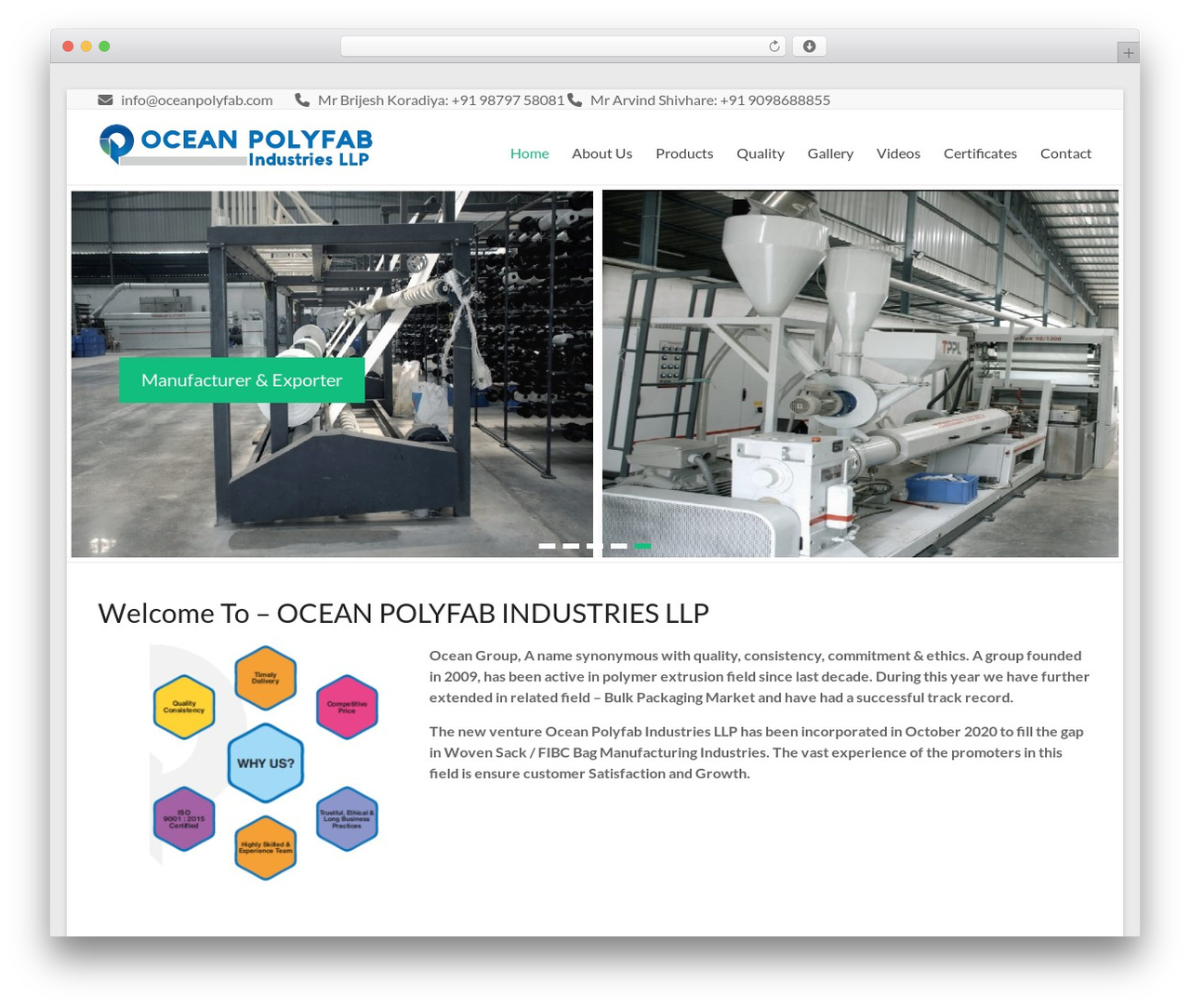 Spacious theme WordPress - oceanpolyfab.com