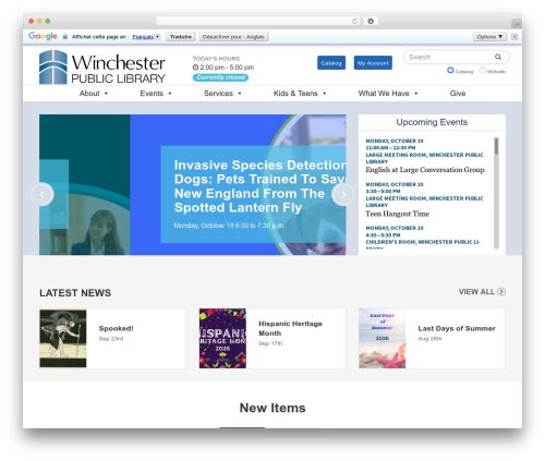 WP theme Libby Basic Theme - winpublib.org