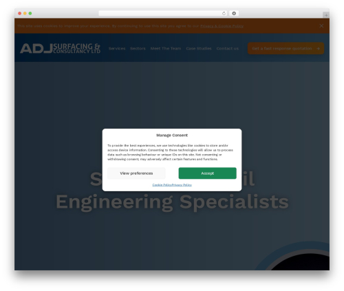 ADJ WordPress theme - adjsurfacing.co.uk