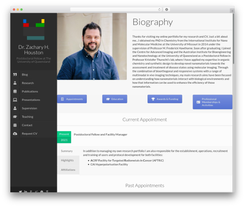 Faculty theme WordPress - zacharyhhouston.com