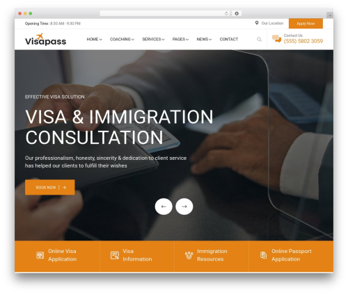 Visapass WordPress theme - codeskdhaka.com/wp/visapass