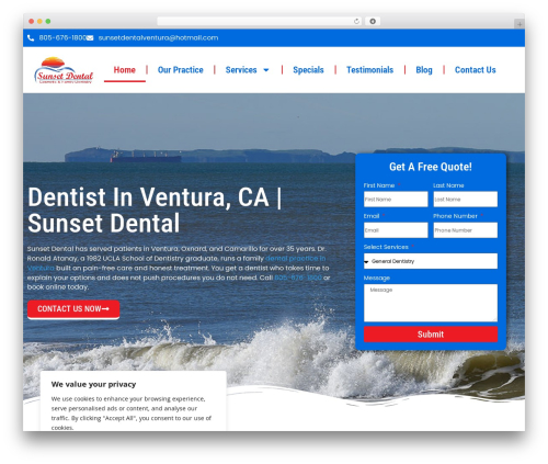 Divi WordPress theme - sunsetdentalventura.com