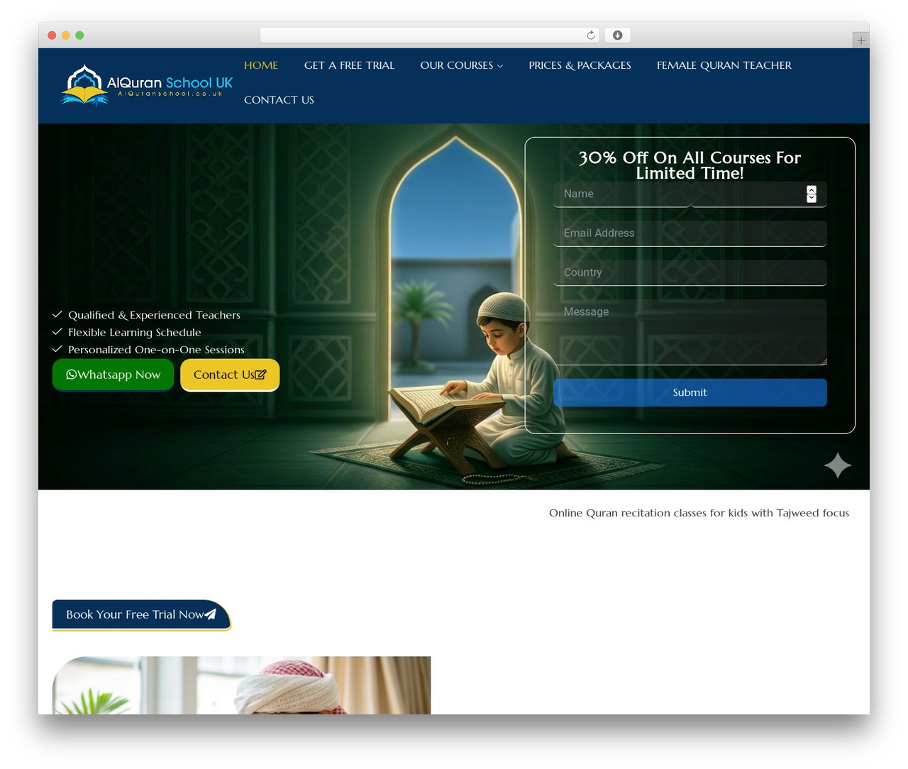 Romancy theme WordPress - alquranschool.co.uk