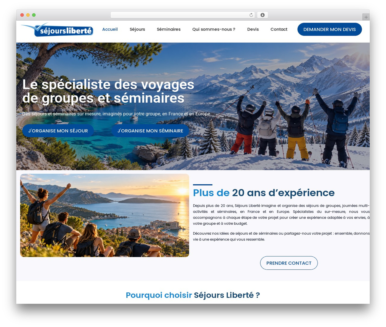 Hello Elementor free WordPress theme - sejours-liberte.com