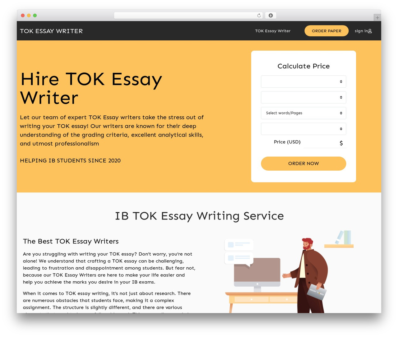 Hello Elementor WordPress theme - tokessaywriter.com