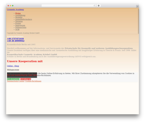 WP theme Lima - cosmetic-academy.de