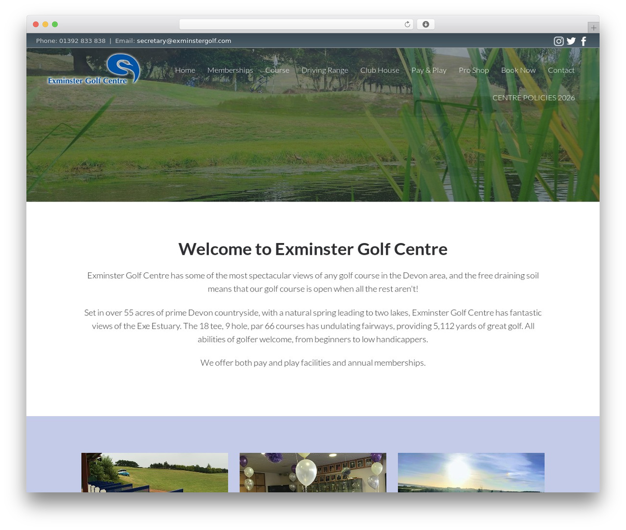 Genesis theme WordPress - exminstergolf.com