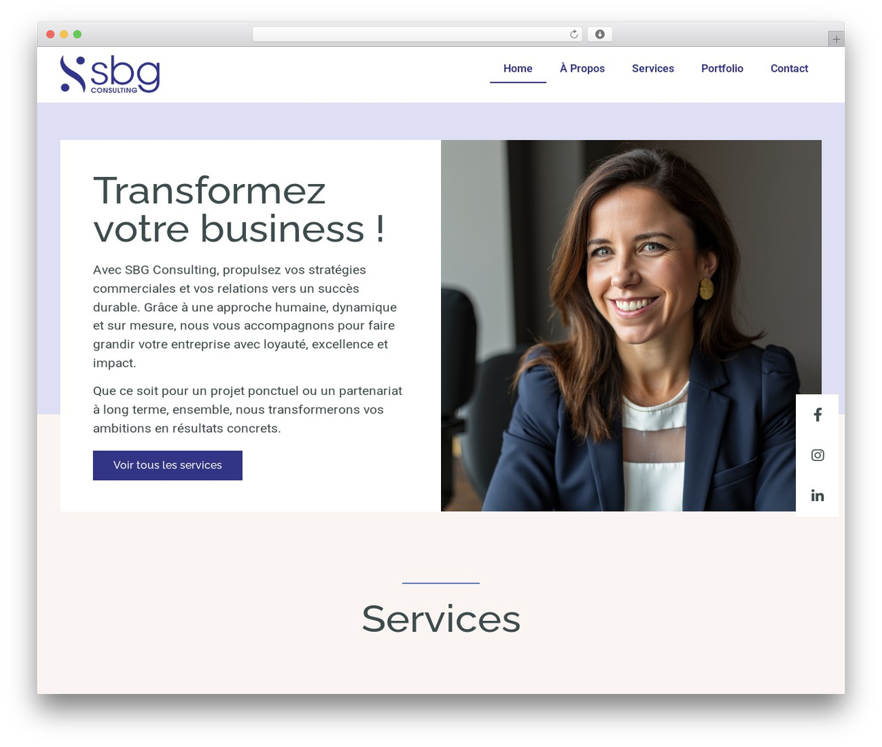 SBG Consulting theme WordPress - sbgconsulting.ch