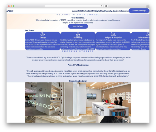 ASICS Digital WordPress theme - asicsdigital.com