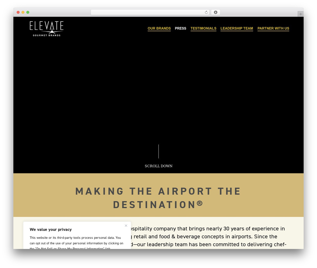 Crocal WordPress theme design - elevategourmetbrands.com