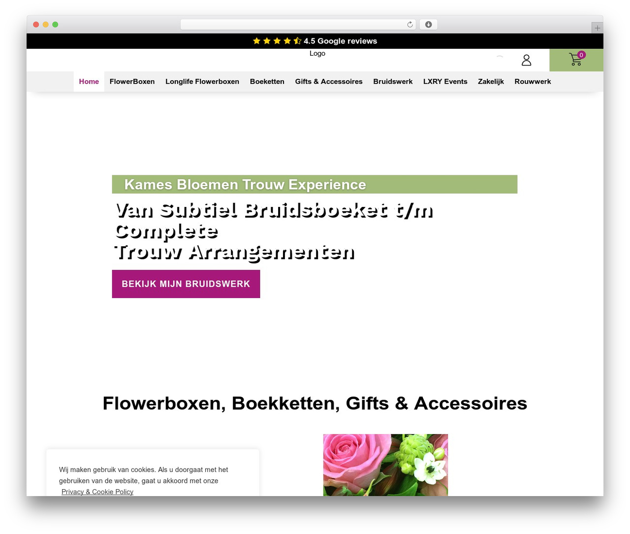 Divi premium WordPress theme - kamesbloemen.nl
