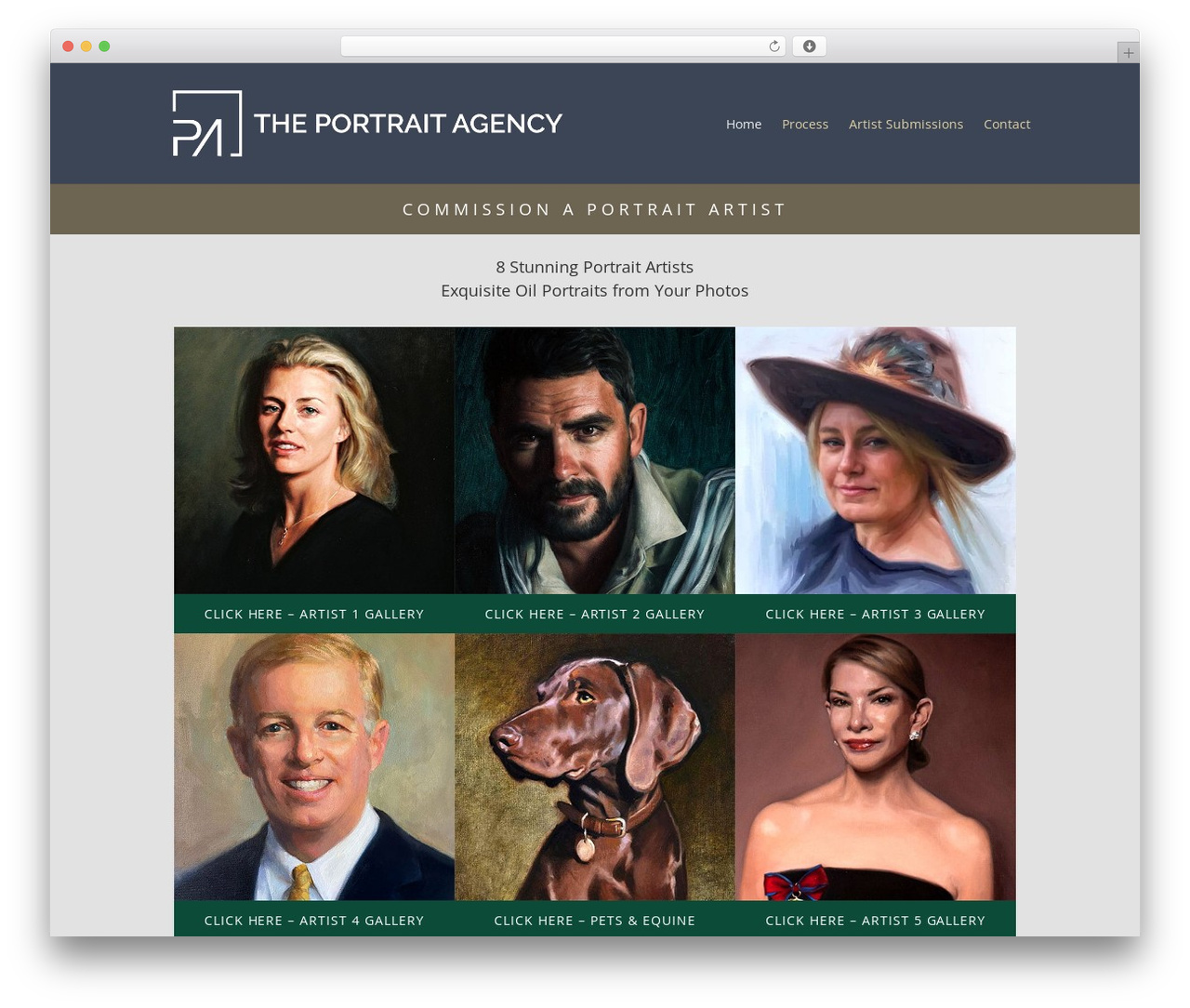 Divi WordPress gallery theme - www.theportraitagency.com
