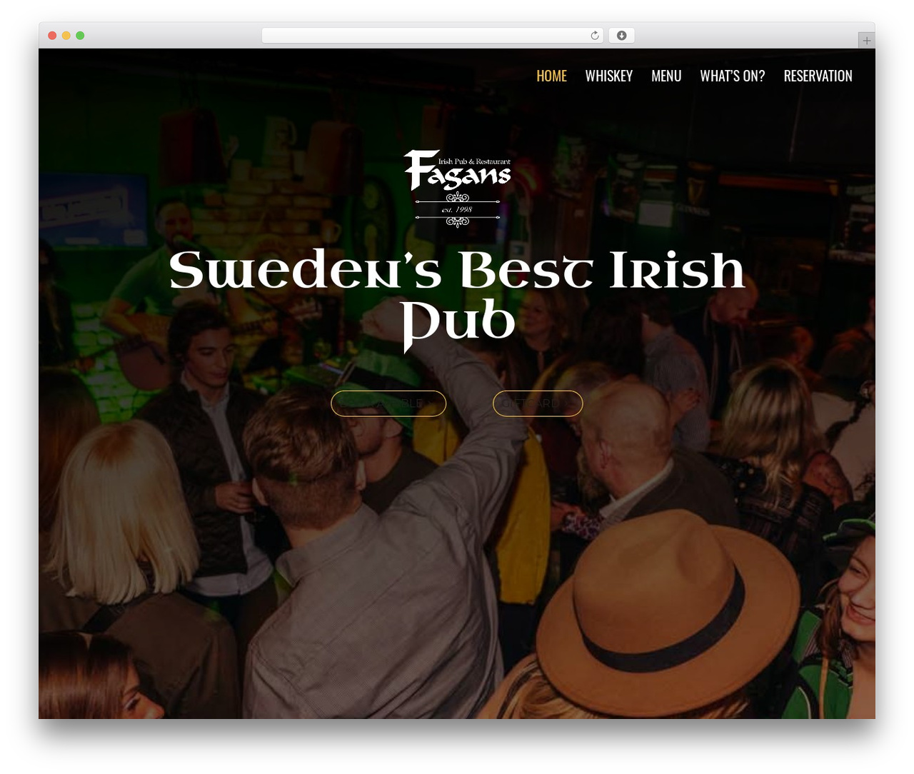 Divi WordPress restaurant theme - fagans.se