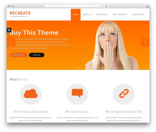 Recreate theme WordPress - recreate.demo.zigzagpress.com