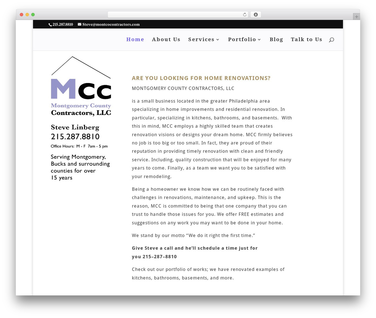 Theme WordPress Divi - montgomerycountycontractors.com