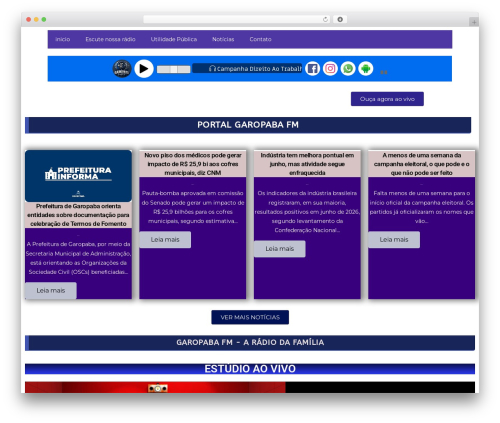 Erplayer WordPress plugin - garopabafm.com.br