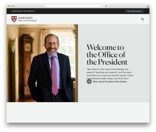 Theme WordPress Harvard.edu - www.harvard.edu/president