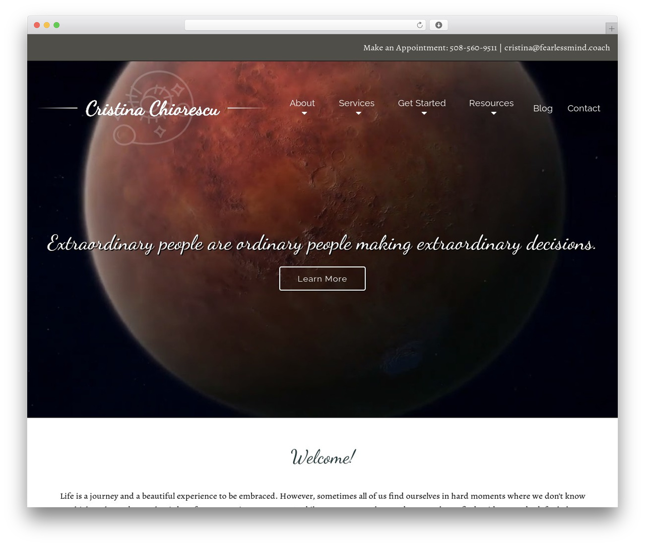 WordPress theme Megatheme - fearlessmind.coach