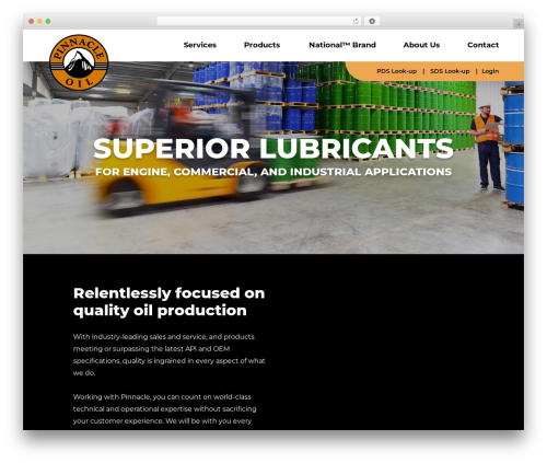 Colonel WordPress theme - pinnacleoil.com