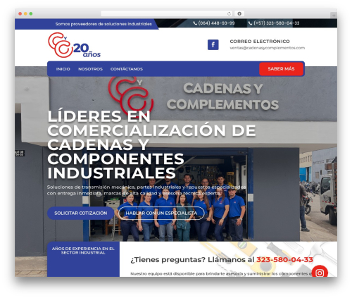 WordPress theme Divi - cadenasycomplementos.com