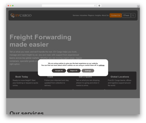 EV Cargo WordPress theme design - evcargo.com