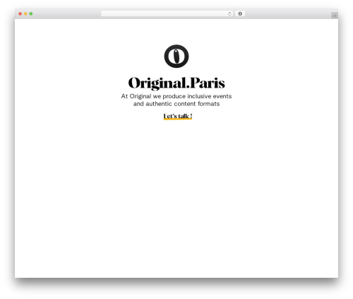 Recycled WordPress theme - original.paris