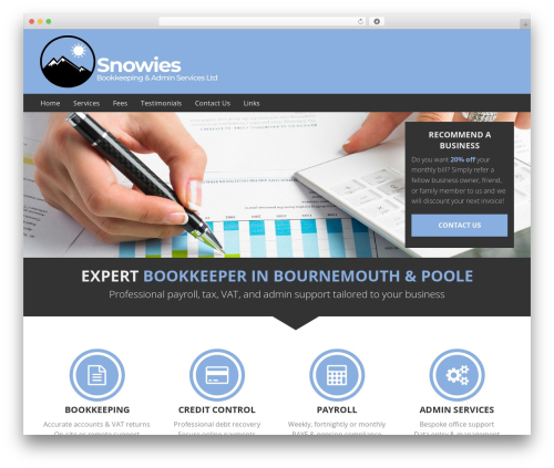 WordPress theme Mountain - snowiesbookkeeping.uk