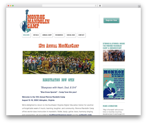 Monroe WordPress theme - monroemandolincamp.com