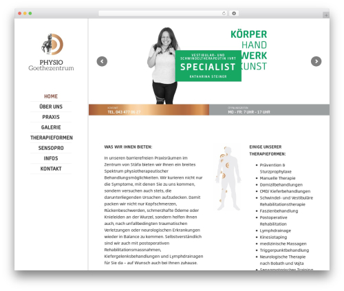 Codeless framework WordPress plugin - goethephysio.ch