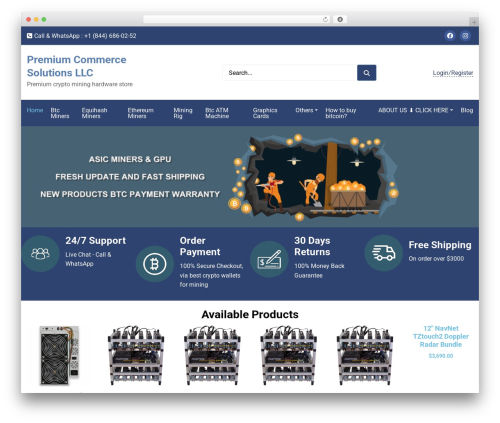 WordPress theme Crypto - premiumcryptominers.com