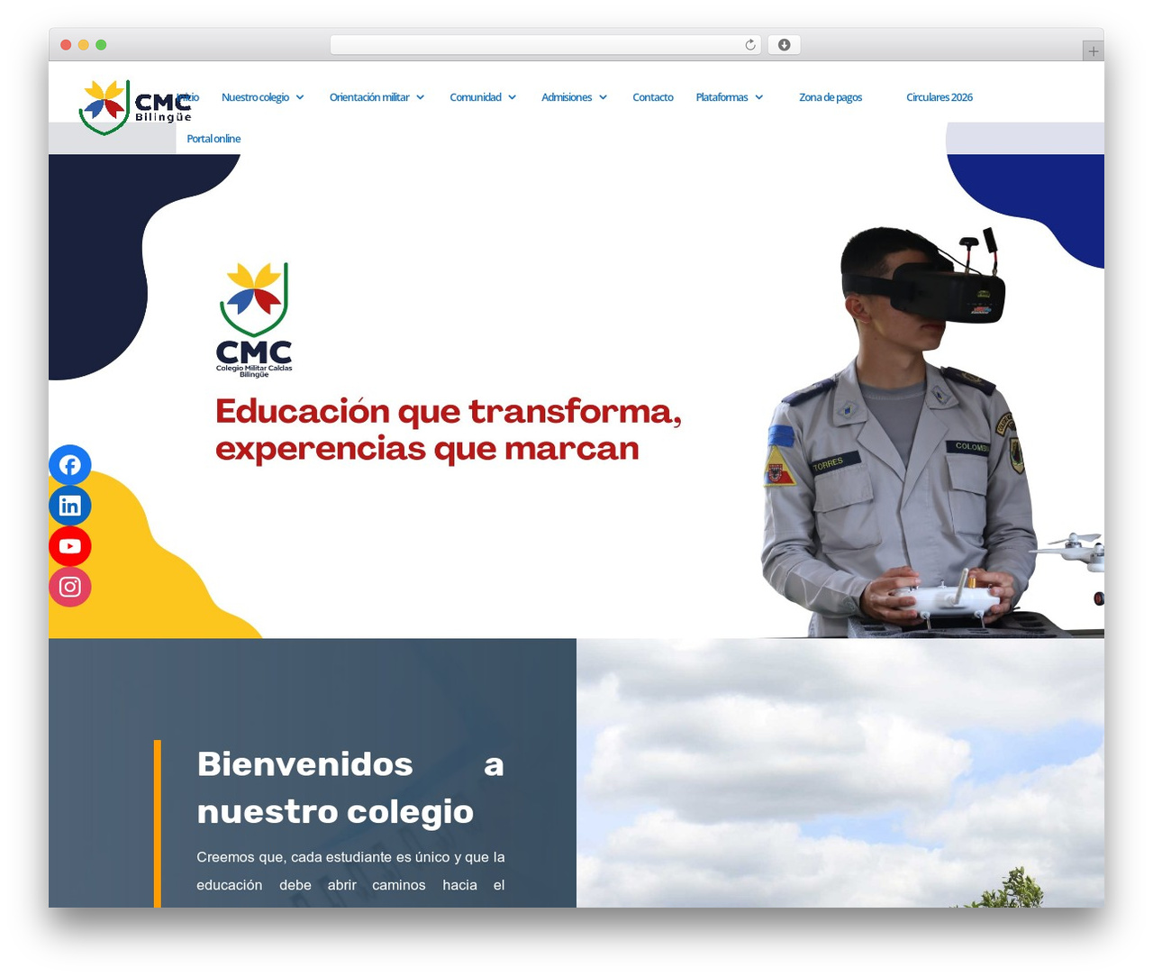 Divi theme WordPress - colegiomilitarcaldas.edu.co