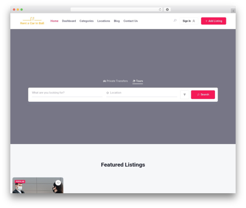 OneListing top WordPress theme - rentacarinbali.com