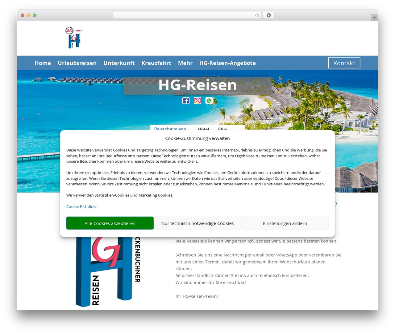 Theme WordPress Divi - hg-reisen.de