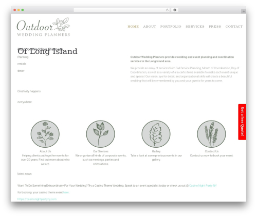 WordPress theme Eventagy - outdoorweddingplanners.com