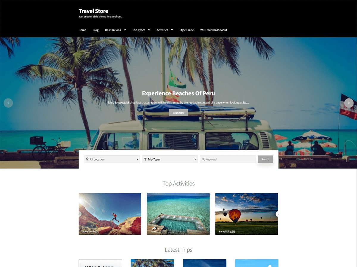 Travelstore WordPress template for business