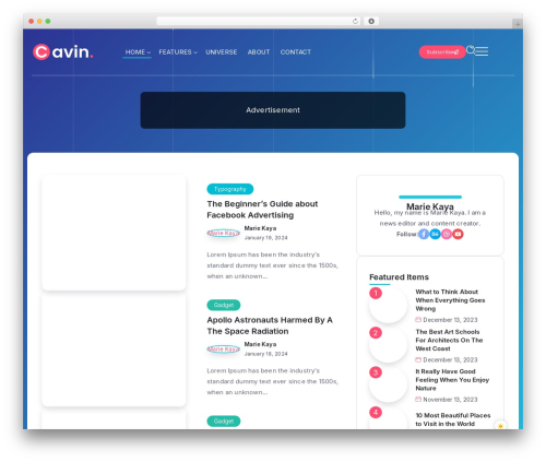 Cavin WordPress theme - demo.rivaxstudio.com/cavin