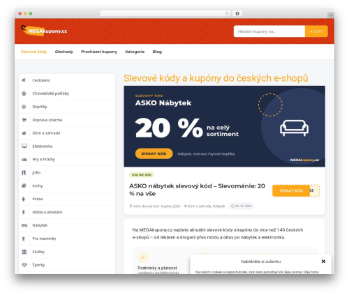 Couponis premium WordPress theme - megakupony.cz
