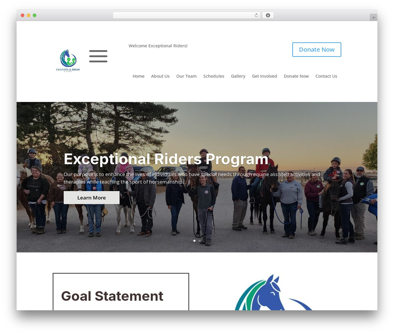 Divi WordPress theme - exceptionalridersprogram.com