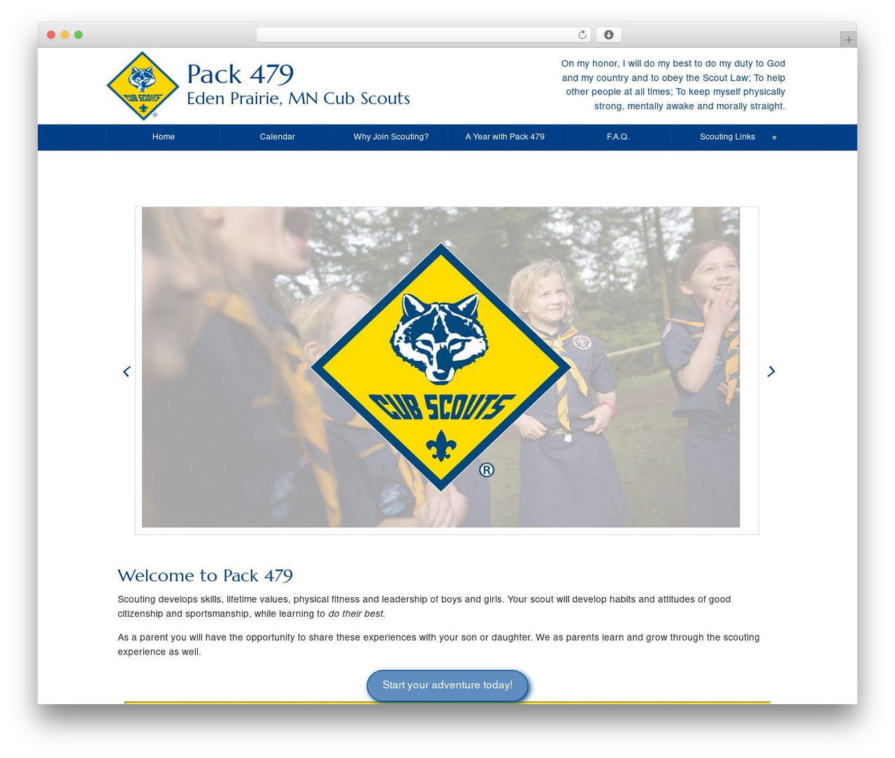 Scout Pack WordPress theme - pack479.org