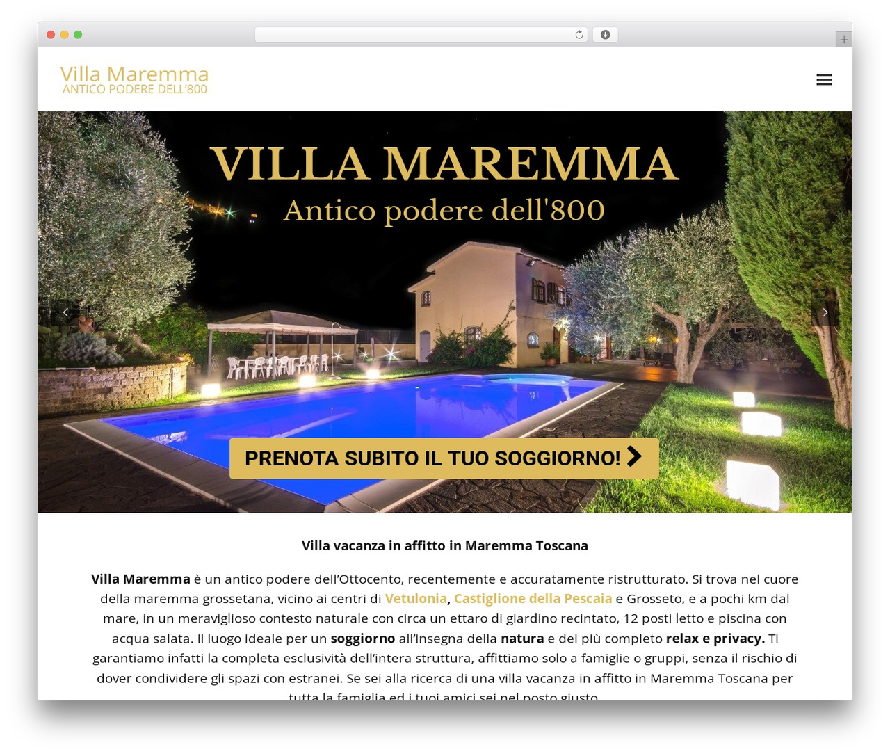Theme WordPress Total - villamaremma.com