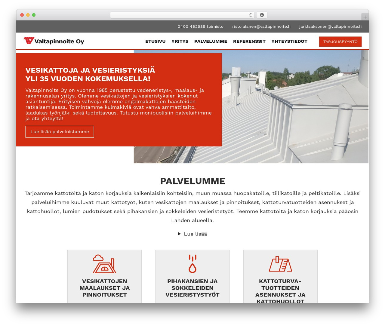 WordPress theme DevNetPress - valtapinnoite.fi