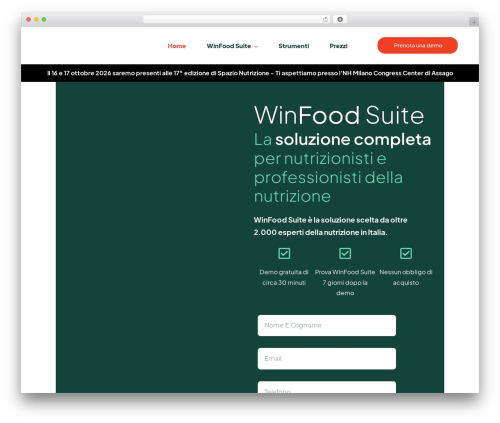 Starto elementor WordPress plugin - winfood.it