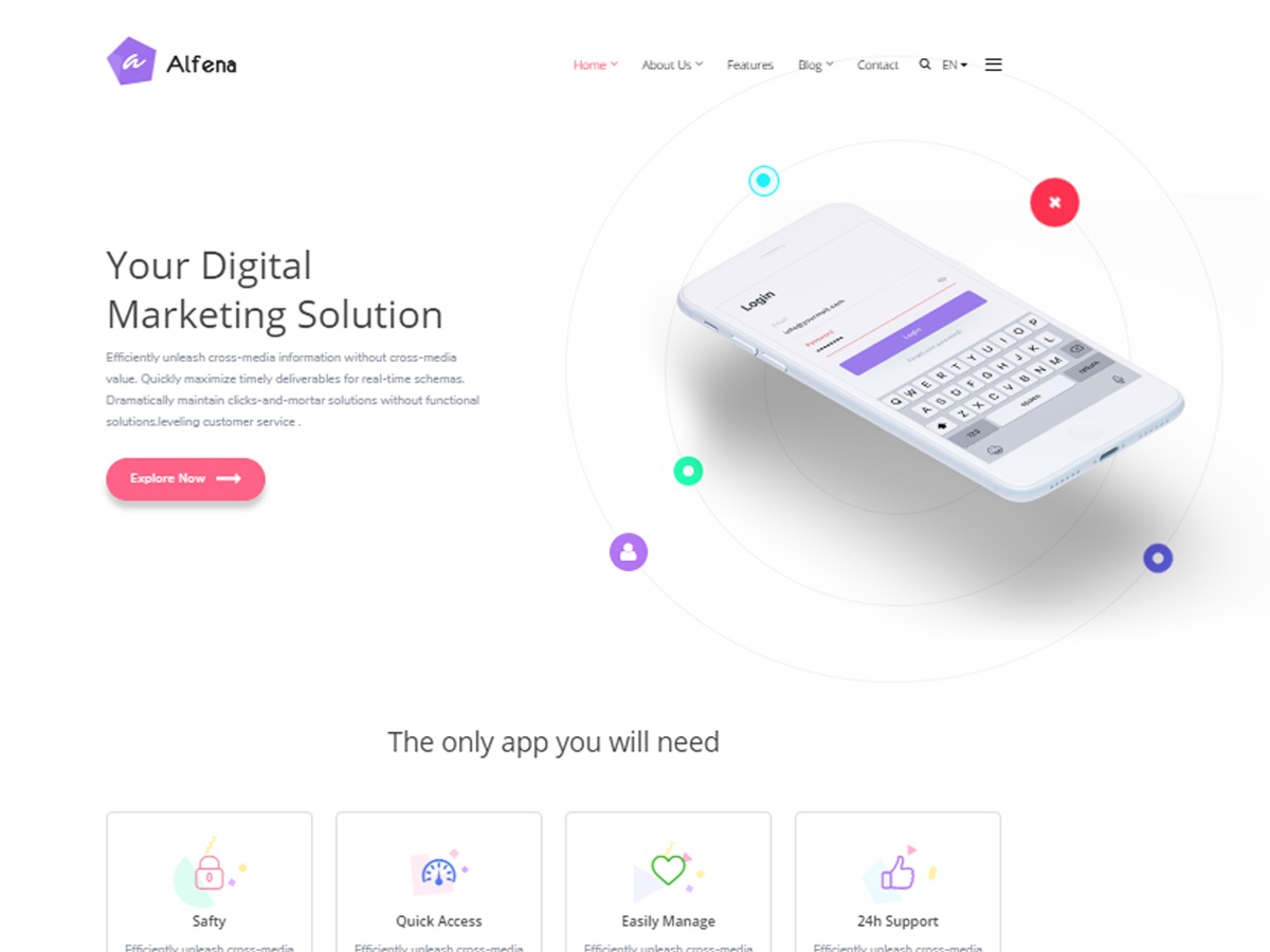 Alfena theme WordPress by Template Path