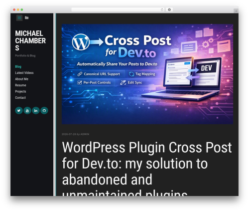 Editor WordPress theme - michaelmchambers.co.uk