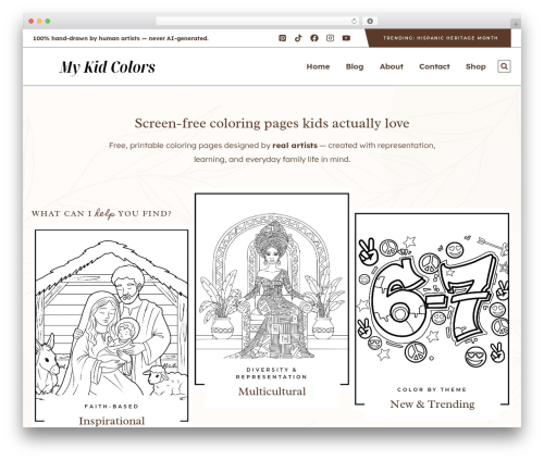 WordPress theme Kadence - mykidcolors.com