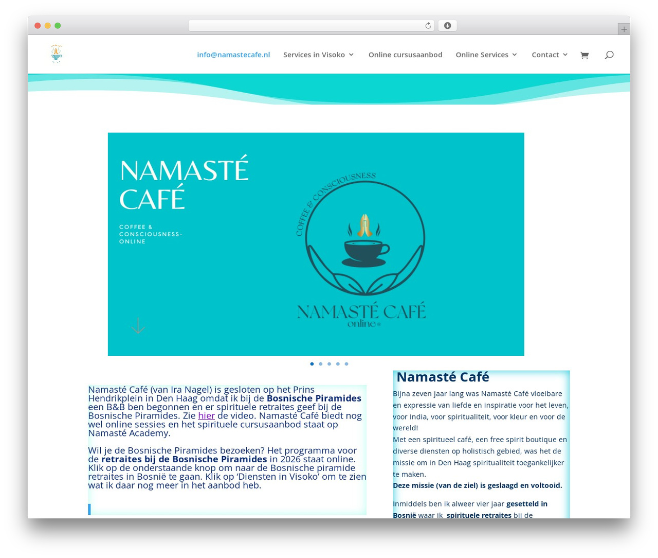 Divi WordPress shopping theme - namastecafe.nl