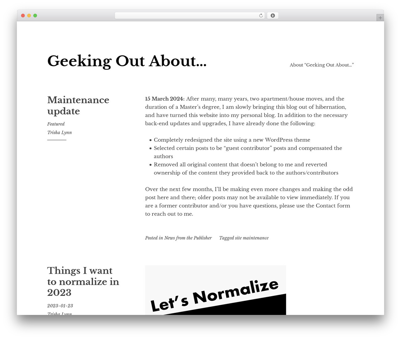 Libre 2 WordPress theme - geekingoutabout.com Libre 2 WordPress theme - geekingoutabout.com
