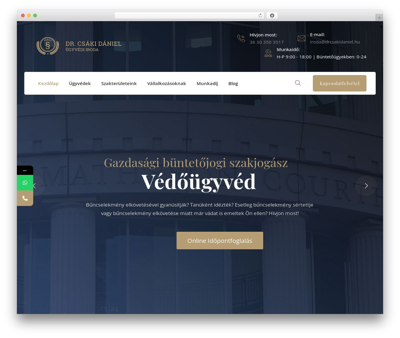 WordPress theme Advokat - drcsakidaniel.hu