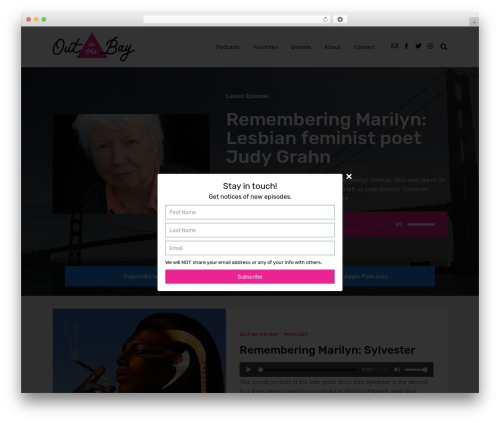 WordPress theme Podcaster - outinthebay.org